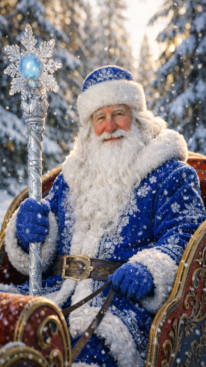 Дед Мороз в санях